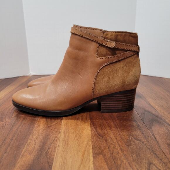 Lauren Ralph Lauren Damara Leather Suede Ankle Boots Zip Close Size 7 - Picture 3 of 14